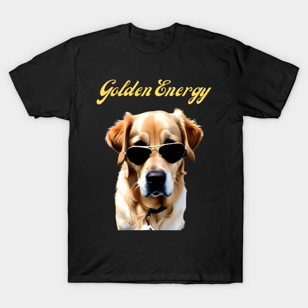 Funny Golden Retriever in Sunglasses T-Shirt by jlee